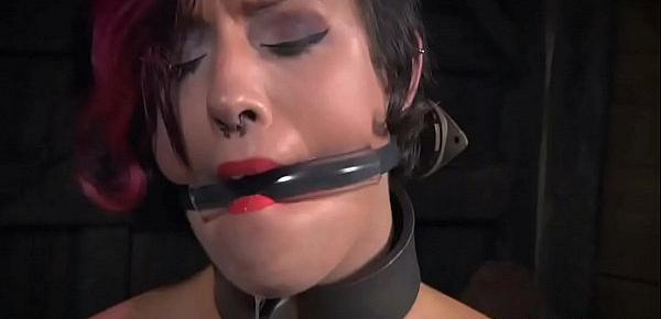  Chained bdsm sub caned and whipped by her dom